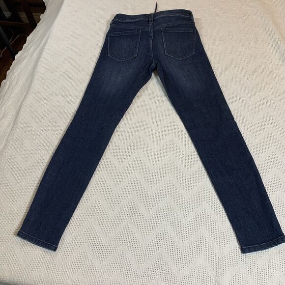 Volcom Womens Jeans Size 25 Dark Denim Super Stoned Skinny Ankle Laced No Zip - Picture 5 of 7